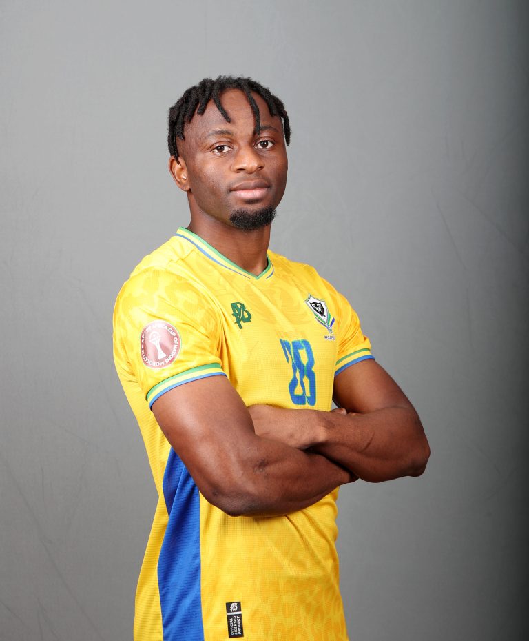 Evouna Malick of Gabon during the 2025 Africa Cup of Nations AFCON Gabon Photo Call at the Hilton Palace, Agadir on the 23 December 2025 ©Muzi Ntombela/BackpagePix