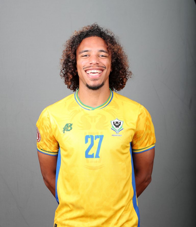 Teddy Averlant of Gabon during the 2025 Africa Cup of Nations AFCON Gabon Photo Call at the Hilton Palace, Agadir on the 23 December 2025 ©Muzi Ntombela/BackpagePix