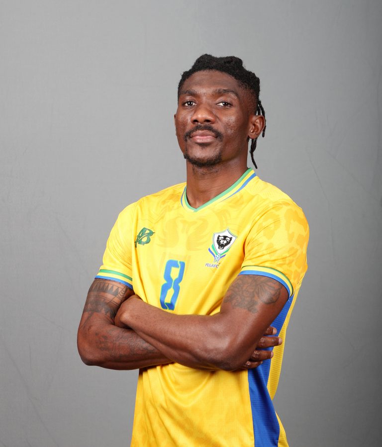 Clech Loufilou of Gabon during the 2025 Africa Cup of Nations AFCON Gabon Photo Call at the Hilton Palace, Agadir on the 23 December 2025 ©Muzi Ntombela/BackpagePix