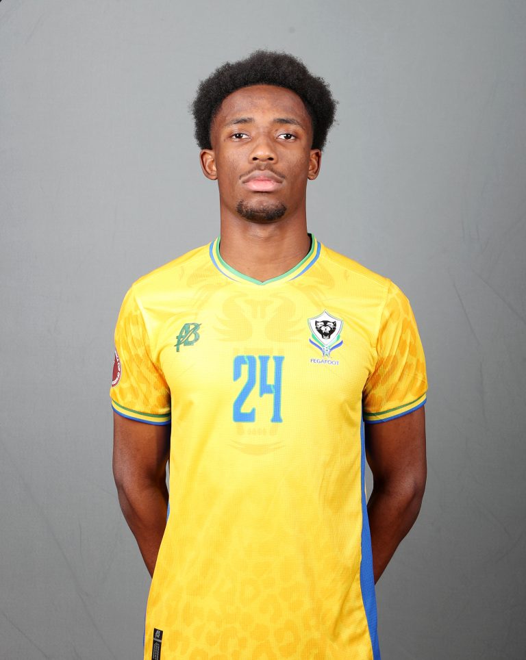 Edlin Randy Essang Matouti of Gabon during the 2025 Africa Cup of Nations AFCON Gabon Photo Call at the Hilton Palace, Agadir on the 23 December 2025 ©Muzi Ntombela/BackpagePix